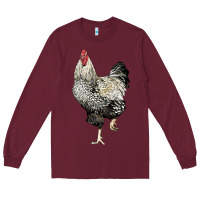 Burgundy wyandotte rooster Long Sleeve Tee - LillyAllenDesigns