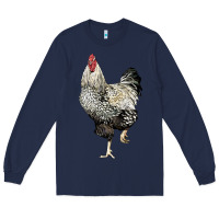 Navy wyandotte rooster Long Sleeve Tee - LillyAllenDesigns