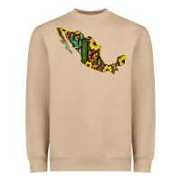 Mushroom Guerrero Mexico Serape Cactus Sunflower Map Heavyweight Sweatshirt - RanaPortraitStore