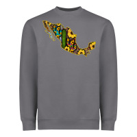 Storm Guerrero Mexico Serape Cactus Sunflower Map Heavyweight Sweatshirt - RanaPortraitStore