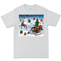 Dove Grey christmas santa deer and presents Premium Tee - BundleAndBundleShop