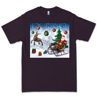 Plum christmas santa deer and presents Premium Tee - BundleAndBundleShop