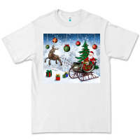 White christmas santa deer and presents Premium Tee - BundleAndBundleShop