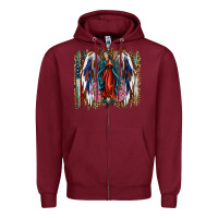 Burgundy lady of guadalupe th of july Zipper Hoodie - Jasminsmagicworld