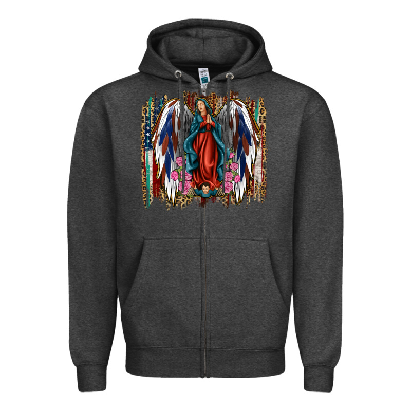 Lady Of Guadalupe Th Of July Zipper Hoodie by Jasminsmagicworld | Teevron