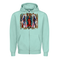 Seafoam lady of guadalupe th of july Zipper Hoodie - Jasminsmagicworld