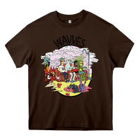 Chocolate Brown wavves Heavy Core Tee - artisFamous