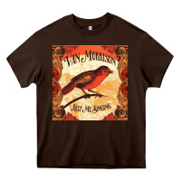 Chocolate Brown Van Morrison Music Heavy Core Tee - artisFamous