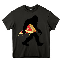 Asphalt bigfoot carrying pizza Heavy Core Tee - artisFamous