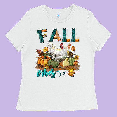 Fall Vibes Chicken Ladies Tee Designed By Lillyallendesigns