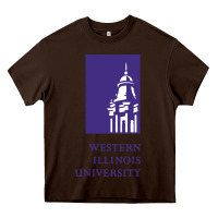 Chocolate Brown Western Illinois College Heavy Core Tee - artisFamous