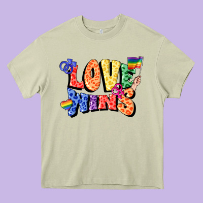 Love Wins Heavy Core Tee Designed By Fadigitalartstudio
