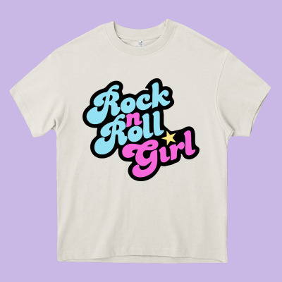 Rock N Roll Girl Heavy Core Tee Designed By Artisfamous