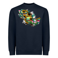 Navy Guerrero Mexico Sunflower Map Heavyweight Sweatshirt - RanaPortraitStore
