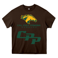 Chocolate Brown cal pol pomona Heavy Core Tee - artisFamous