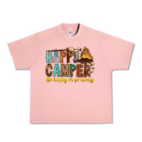 Salmon Happy Camper Be Happy Or Go Away Urban Heavy Tee - CowhideDigitalArt