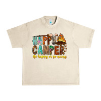 Sandshell Happy Camper Be Happy Or Go Away Urban Heavy Tee - CowhideDigitalArt