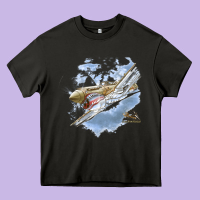 Flying Tigers Heavy Core Tee Designed By Artisfamous
