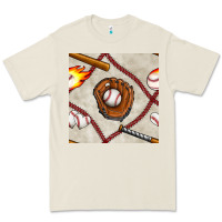Bone baseball glove and bat seamless pattern Premium Tee - BundleAndBundleShop