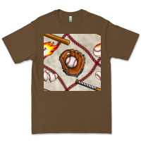 Cacao baseball glove and bat seamless pattern Premium Tee - BundleAndBundleShop