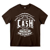 Chocolate Brown Johnny Cash Music Heavy Core Tee - artisFamous