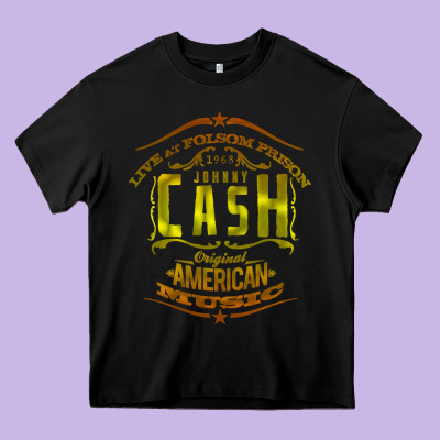 Johnny Cash Music Heavy Core Tee Designed By Artisfamous