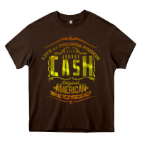 Chocolate Brown Johnny Cash Music Heavy Core Tee - artisFamous