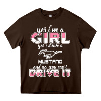Chocolate Brown mustang i m a girl who drives a mustang Heavy Core Tee - artisFamous