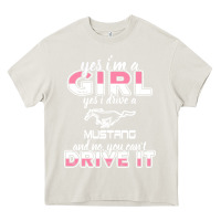 Cream mustang i m a girl who drives a mustang Heavy Core Tee - artisFamous
