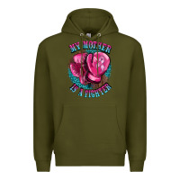 Army Green my mother is a fighter Premium Hoodie - BarkalooDesign