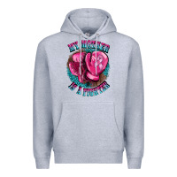 Heather Grey my mother is a fighter Premium Hoodie - BarkalooDesign