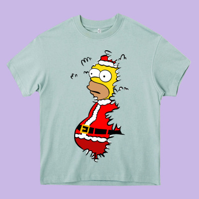 Homer Claus Christmas Heavy Core Tee Designed By Artisfamous