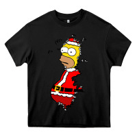 Black Homer Claus Christmas Heavy Core Tee - artisFamous