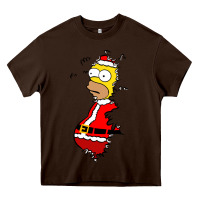 Chocolate Brown Homer Claus Christmas Heavy Core Tee - artisFamous
