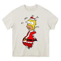 Cream Homer Claus Christmas Heavy Core Tee - artisFamous