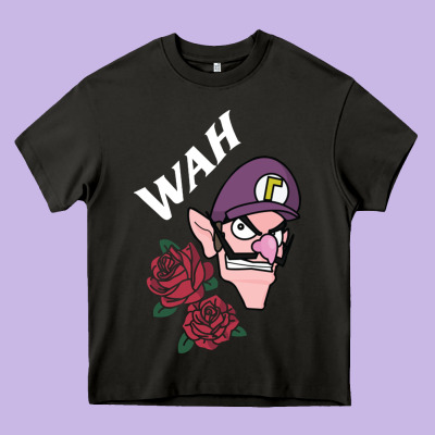 Waluigi Voice ( Wah ) Heavy Core Tee Designed By Artisfamous