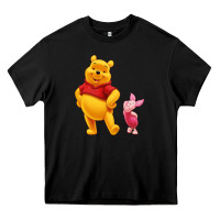 Black Winnie the Pooh Piglet Heavy Core Tee - artisFamous