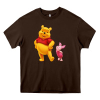 Chocolate Brown Winnie the Pooh Piglet Heavy Core Tee - artisFamous