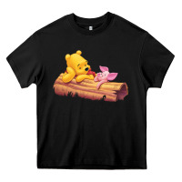 Black Winnie the Pooh Piglet Heavy Core Tee - artisFamous