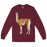 Burgundy guanaco llama Long Sleeve Tee - LillyAllenDesigns