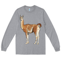 Heather Grey guanaco llama Long Sleeve Tee - LillyAllenDesigns