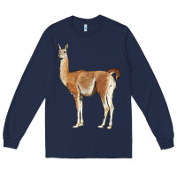 Navy guanaco llama Long Sleeve Tee - LillyAllenDesigns