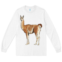 White guanaco llama Long Sleeve Tee - LillyAllenDesigns
