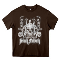 Chocolate Brown black sab.bath official vintage dancing skele Heavy Core Tee - artisFamous