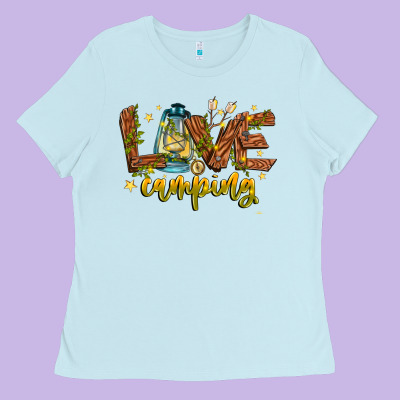 Love Camping Ladies Tee Designed By Cowhidedigitalart