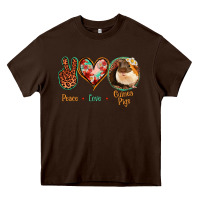 Chocolate Brown Peace Love Guinea Pigs Heavy Core Tee - Jasminsmagicworld