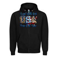 Black land of the free home of the brave american flag background Zipper Hoodie - Jasminsmagicworld