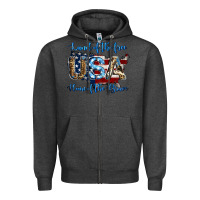 Charcoal Heather land of the free home of the brave american flag background Zipper Hoodie - Jasminsmagicworld