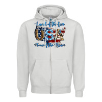 Dove Grey land of the free home of the brave american flag background Zipper Hoodie - Jasminsmagicworld