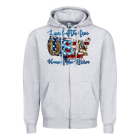 Heather Grey land of the free home of the brave american flag background Zipper Hoodie - Jasminsmagicworld